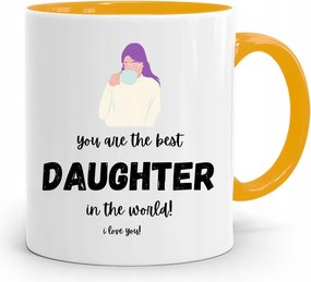 Sárga Bögre Lányának Best Daughter In The World fényképes nyomtatással