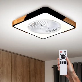 Brilagi LED dimmeres lámpa ventilátorral 30W 230V 3000-6500K fekete/tölgy+DO