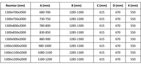 Mexen Velar, zuhanykabin tolóajtóval 130 x 70 cm, 8 mm-es matt üveg, csiszolt acél, 871-130-070-31-97