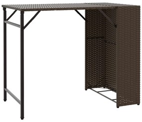 5 részes barna polyrattan összecsukható kerti étkezőgarnitúra