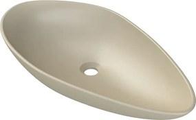 CeraStyle OLIVE - PULTRA ültethető - Top Counter - porcelán mosdó - MATT BÉZS - 75 x 38 cm