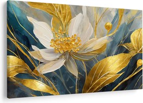 Kép - Festmény arany virágok (90x60 cm)
