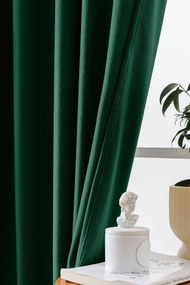 Sötétzöld fényzáró függöny VELVET 140x270 cm Felfüggesztés: Hullámos sínszalag
