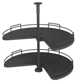 Konyhai fémrács, sarokszekrénybe, 3/4 kör kosár, antracit, 810mm átmérő, oszloppal, 400mm ajtókhoz, Sige Infinity Line 361