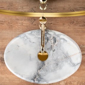 REA-U8567 - LINDA pultba építhető mosdó 34x48,5 cm, kerámia/márvány dekor