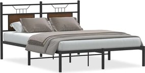 vidaXL barna tölgy színű szerelt fa ágykeret matrac nélkül 140x200 cm