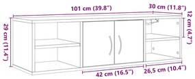 antik fa színű szerelt fa faliszekrény 101x30x29 cm