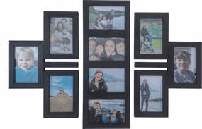 Fa Multirama képkeret 10 képhez 10x15 cm Galéria fali képkeret Fekete
