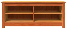 Cipőpad polcokkal Viaszbarna 110 x 38 x 45.5 cm Tömör fenyőfa