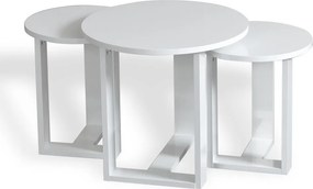 Mira dohányzóasztal, fehér, 52 cm