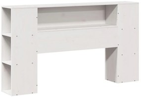 fehér tömör fenyőfa könyvespolcos ágy matrac nélkül 120x200 cm