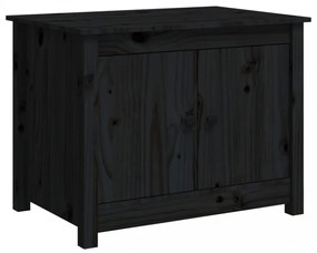 fekete tömör fenyőfa dohányzóasztal 71 x 49 x 55 cm