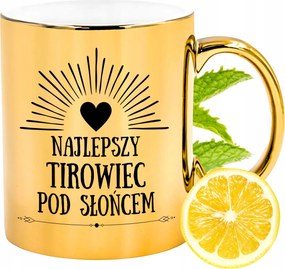 Prémium Arany Csillogó Bögre Teherautó Ajándék Nyomtatott Fotóval