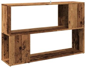 antik fa színű szerelt fa könyvszekrény 100 x 24 x 63 cm