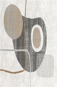 Szobaszőnyeg Szürke Krémszínű Csillogó Arany Geometria Verano 160x230 cm