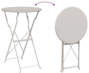 Összecsukható Bisztróasztal Bézs Ø50x71 cm Porbevonatos Acél