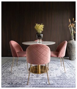 Kerek étkezőasztal márvány dekoros asztallappal ø 90 cm Bolzano – House Nordic