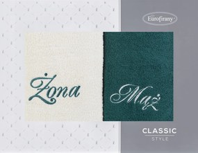 Törölköző szett 2 db Férj és feleség 2x70/140 krém/c. zöld