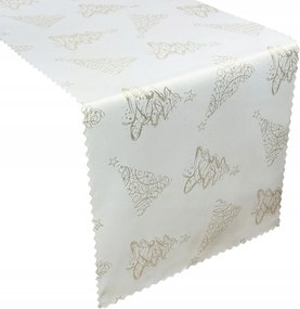 Futópad Kétoldalas Foltálló Karácsonyi Fehér Arany Karácsonyfa 40x120 cm