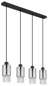 Globo Globo 15799-4H - Csillár zsinóron BACKEY 4xE27/40W/230V fekete GL7532