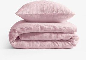 Goldea muszlin ágyneműhuzat – pasztell rózsaszín 240 x 220 és 2db 70 x 90 cm