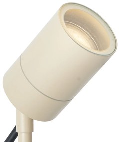 Krémszínű leszúrható spotlámpa GU10 50mm állítható IP44 kábellel és dugóval - Solo