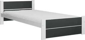 Ágy IKAROS DOUBLE 80 x 200 cm, antracit/fehér Ágyrács: Lamellás ágyrács, Matrac: Sommera 18 cm matrac