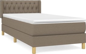 vidaXL tópszínű szövet rugós ágy matraccal 100 x 200 cm