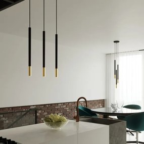 Csillár zsinóron MOSAIC 3xG9/12W/230V fekete/arany