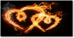 Fotó-kép edzett üveg Tűzszívek 140x70