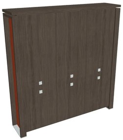 Verno+ S magas szekrény 200 x 46 x 210 cm, antracit tölgy / narancs