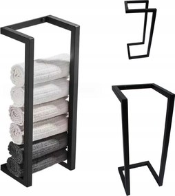 Fali Akasztó Fürdőszobai Törölköző Tartó Fekete Loft