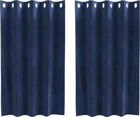 vidaXL Sötétítő függönyök 2 pcs Sötét kék 140 x 140 cm Bársony