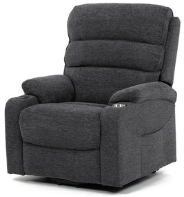 Dönthető fotel, elektromos kábeles vezérléssel, szürke, szövet, TV-S8348 GREY2