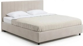 Bézs kárpitozott ágyneműtartós franciaágy ágyráccsal 180x200 cm Myra Slim Line – Bonami Selection