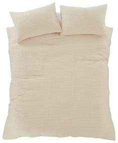 Bézs kétszemélyes hosszabbított ágyneműhuzat 230x220 cm Muscat Waffle – Pineapple Elephant