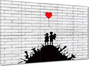 Vászonkép 100x70 Banksy Egy halom fegyver Léggömb