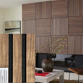 FREJA Fa akusztikai falpanel 100x60x2,2cm. Walnut - Egyedi méretre is levágjuk - 100x60x2,2cm , Walnut JK