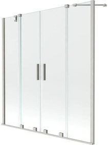 Mexen Velar Duo, csĂșszĂł 2 szĂĄrnyas kĂĄdparavĂĄn 140x150 cm, 8mm ĂĄtlĂĄtszĂł ĂŒveg, szĂĄlcsiszolt nikkel, 896-140-000-02-97
