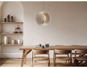 Fa függőlámpa kábelen 1xE27/60W/230V Ø 50 cm tömörfa/furnér/kaucsukfa