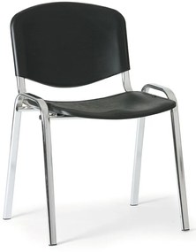 ISO műanyag szék - króm lábak, fekete