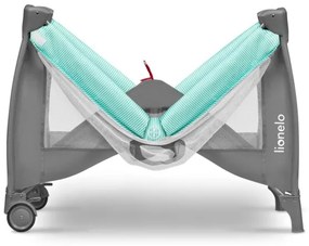 Lionelo - Utazó kiságy SVEN PLUS szürke/türkiz