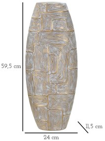 Aranyszínű poligyanta váza (magasság 59,5 cm) Eclips – Mauro Ferretti
