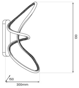 LED Fali lámpa TESORO LED/15W/230V fekete