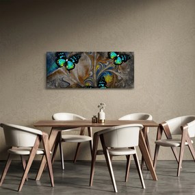 Kép - fényes pillangók képben (120x50 cm)
