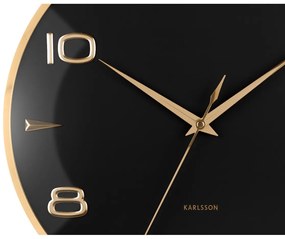 Karlsson 6017BK dizájner falióra, fekete, átmérő:40 cm