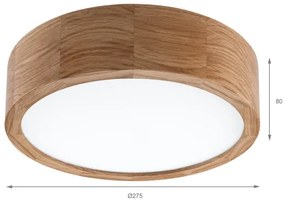 Brilagi - CARVALHO LED mennyezeti lámpa LED/20W/230V, tölgy, átm. 27,5 cm