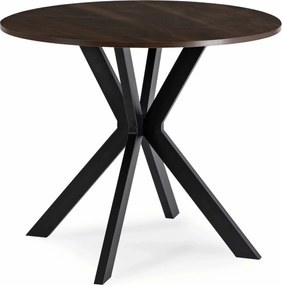 Étkezőasztal 80 cm méretben, dió/fekete színben LAUREN