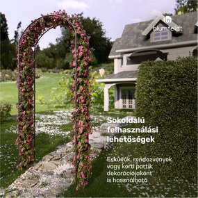 FloraBelle Arch rózsaszín boltív, dekoratív levélminták, időjárásálló, segédeszköz kúszónövényekhez