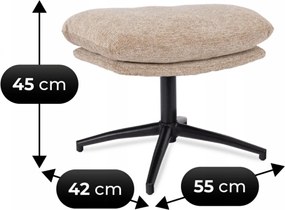 Forgó pihenőfotel lábtartóval bézs, FREMONT